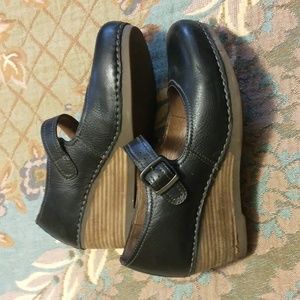 Dansko Black Sandra Mary Jane Wedge 40